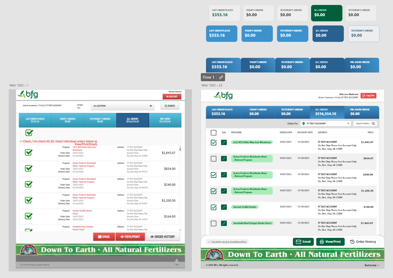 BFG kiosk interface comparison